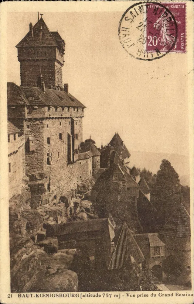 Haut-Kœnigsbourg — Ansicht vom Großen Bastion — Sonderausgabe des Schlosses - Vorderseite