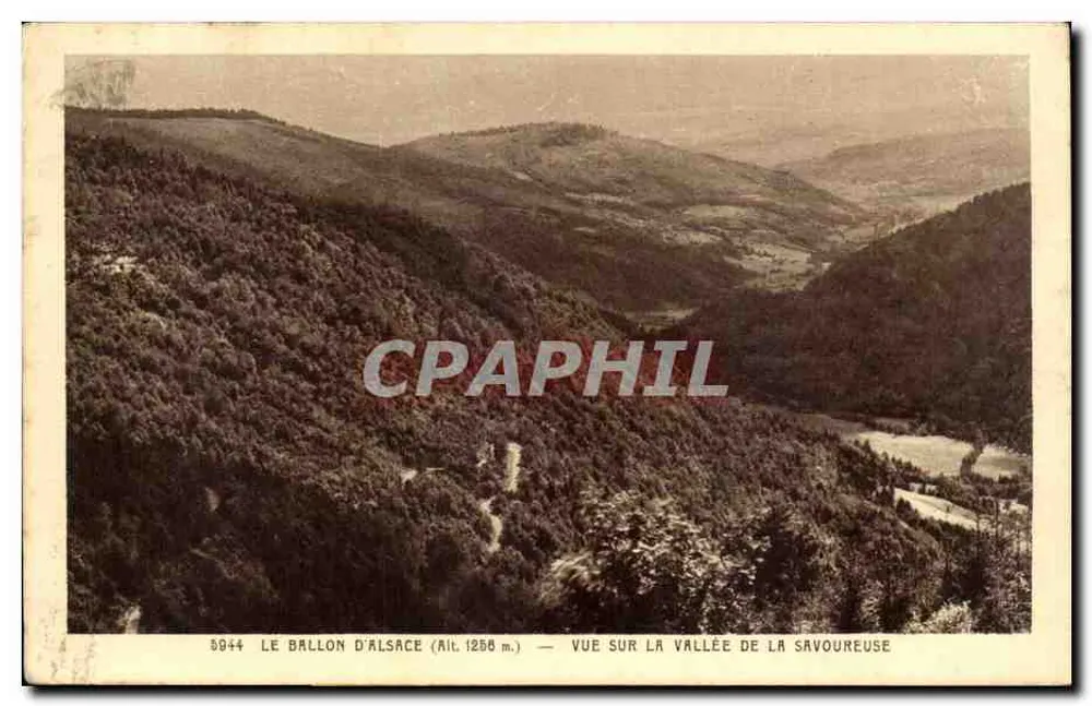 Der Ballon d'Alsace (Höhe 1258 m.) — Aussicht über das Tal der Savoureuse — Postale Edition, Brust, Elsass - Vorderseite