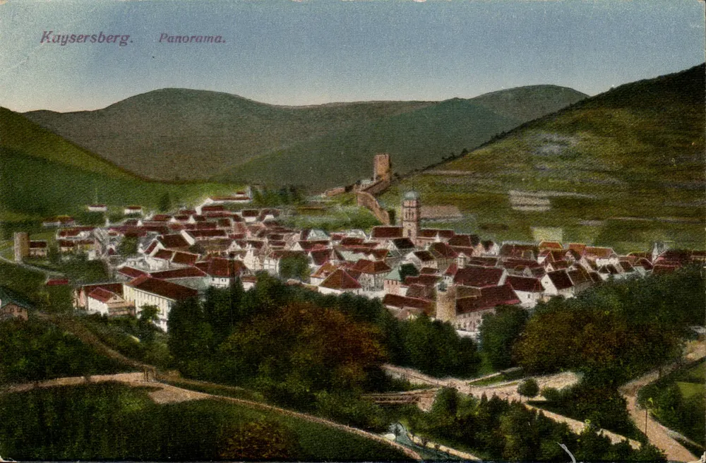 Kaysersberg — Panorama — Emil Hartmann, Strasbourg I, Rue Nover Markt 11 - Frente