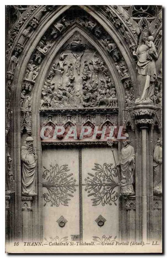 Thann — Kathedrale St-Thiébault — Großer Portal (Detail) — LL. - Vorderseite