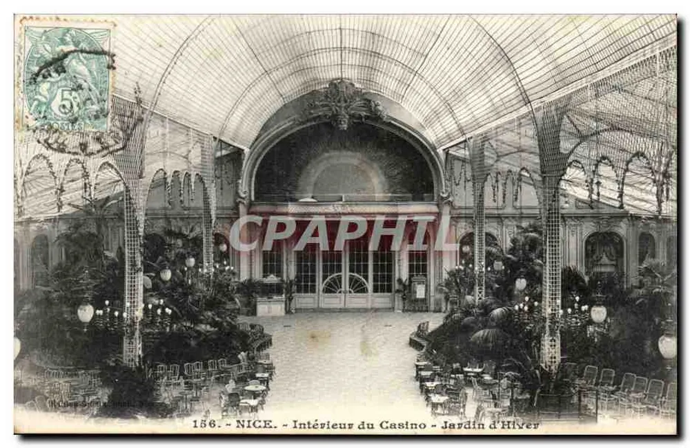 Nice - Interior do Casino - Jardim de Inverno — editor Redon & Cie, n° 186 - Frente