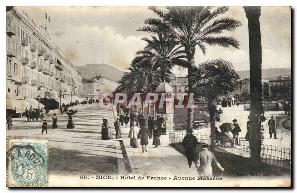 Nice - Hotel de France - Avenue Masséna — Verlag La Roue, n°60 - Vorderseite