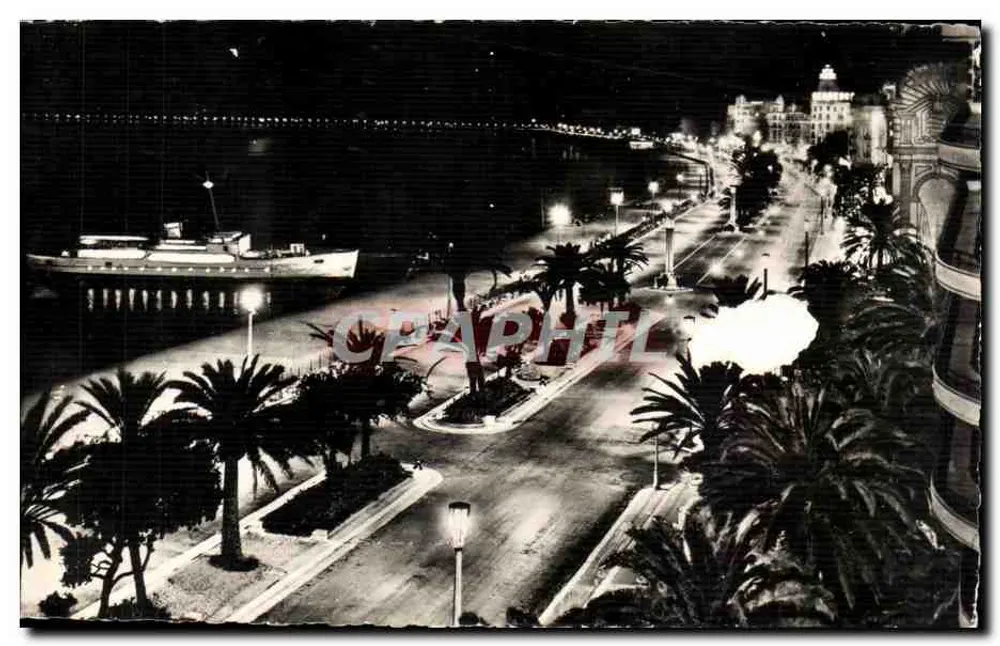 Nizza — De Nacht — Promenade op Zee — Uitgave G. M. - Voorkant