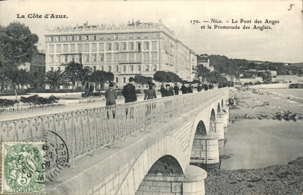 Nice - O Pont dos Anjos e a Promenade dos Ingleses — editor La Côte d'Azur, n° 170 - Frente