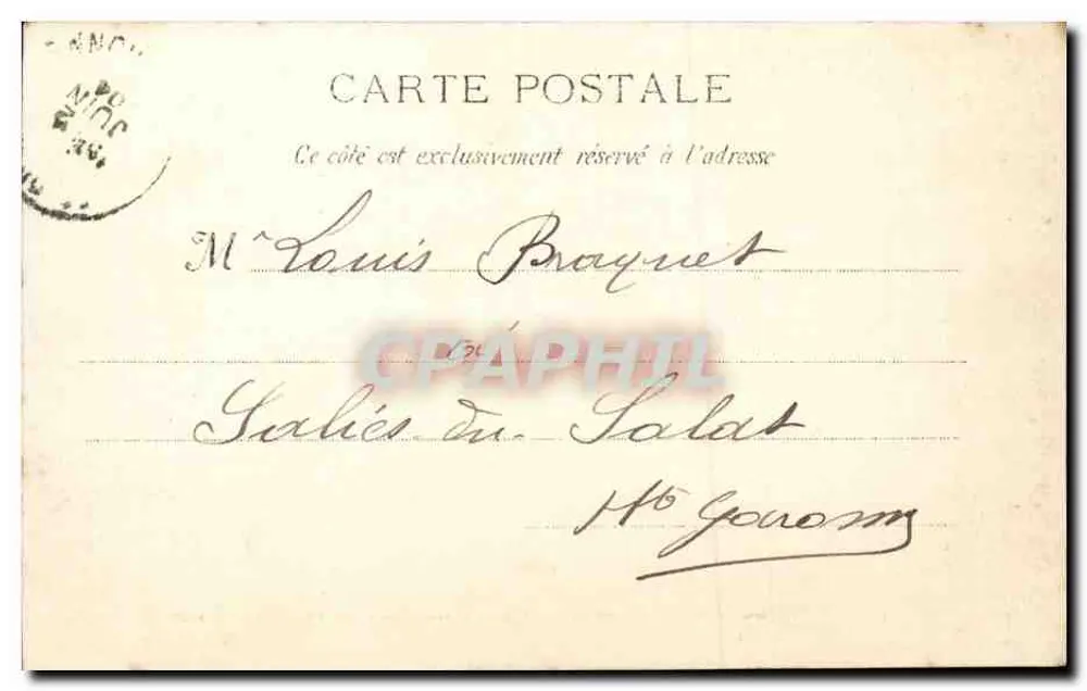 Nice - Denkmal des Centennaires und Neuer Garten — Édition G.J. Phot. Nice, Serie B, Nr. 40 06 - Rückseite