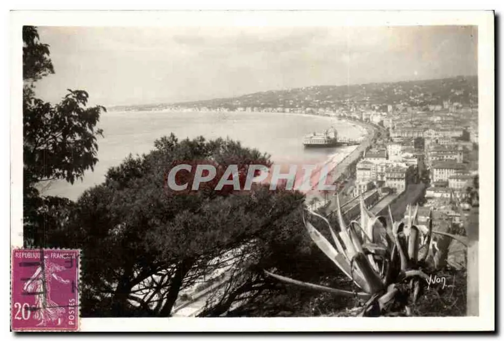 Niza — Vista de la Bahía de los Ángeles, vista desde el Castillo — Les Éditions d'Art, París - Anverso