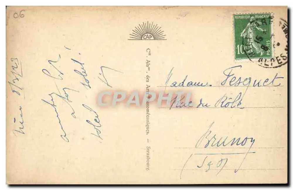 Nizza — Vista generale scattata dal Mont Boron — editore CAP, n° 165 - Verso
