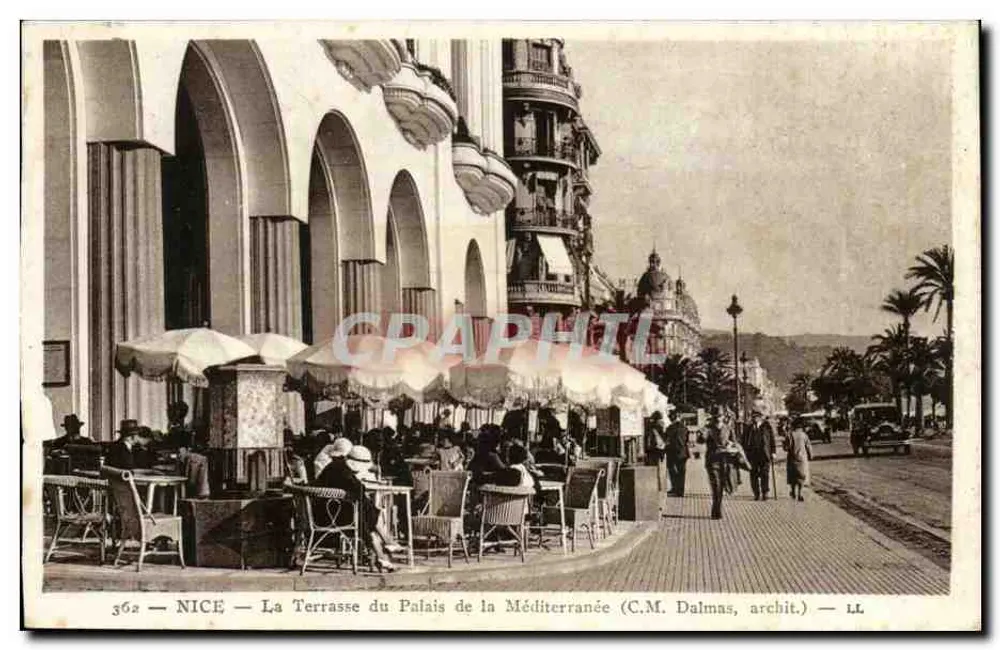 Nice — A Terrasse do Palácio da Méditerrânea (C.M. Dalmas, arquiteto) — LL - Frente
