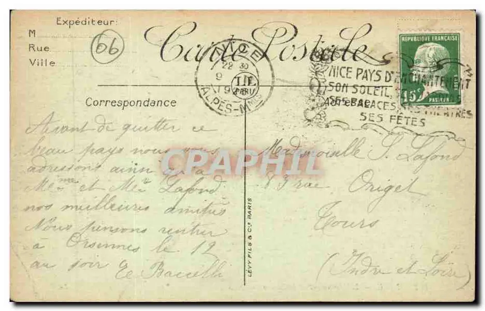 NICE — Le Monument et le Casino — LL. — Selecta - Verso
