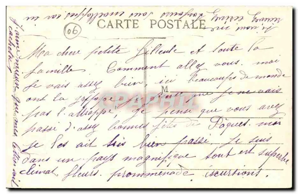 Nice — Passeio e a Praia — Edição Gilletta, n° 122 bis - Verso