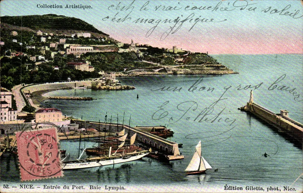 NICE — Entrada do Porto. Baía Lympia — Edição Giletta, fot., Nice. - Frente