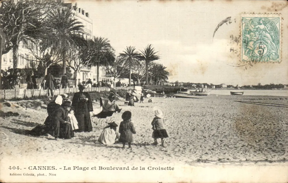 CANNES. Die Strandpromenade und der Boulevard de la Croisette — Édition Giletta, phot., Nice, n°404 - Vorderseite