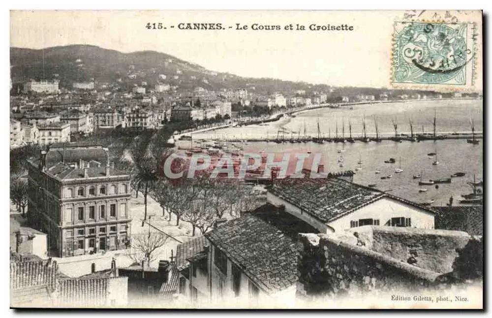 CANNES - O Cours e a Croisette — Edição Gilettas, fot. Nice, n° 415 - Frente