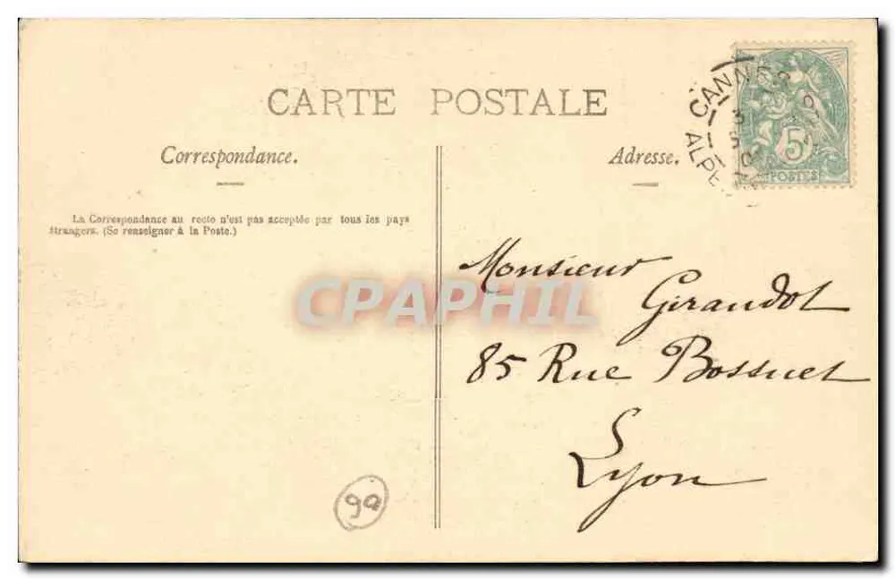 Il campanile del Mont Chevalier — Cannes — Riviera Edition, n°133 - Verso
