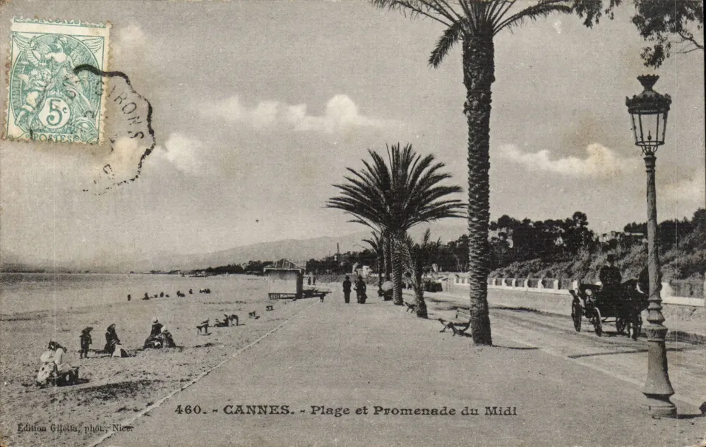 CANNES — Strand en Promenade van het Zuiden — Uitgave Gillotia, fot. Nice, n° 460 - Voorkant