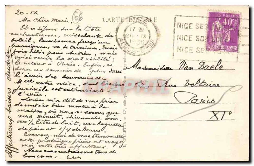 Nice - Baía dos Anjos entre as flores — La Gletta e Cie, n°30 - Verso