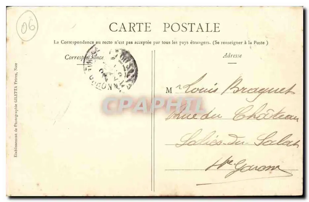 Bäuerin auf dem Weg zum Markt, Côte d'Azur — Édition Gileta, Foto Nîmes, Nr. 1510 - Rückseite