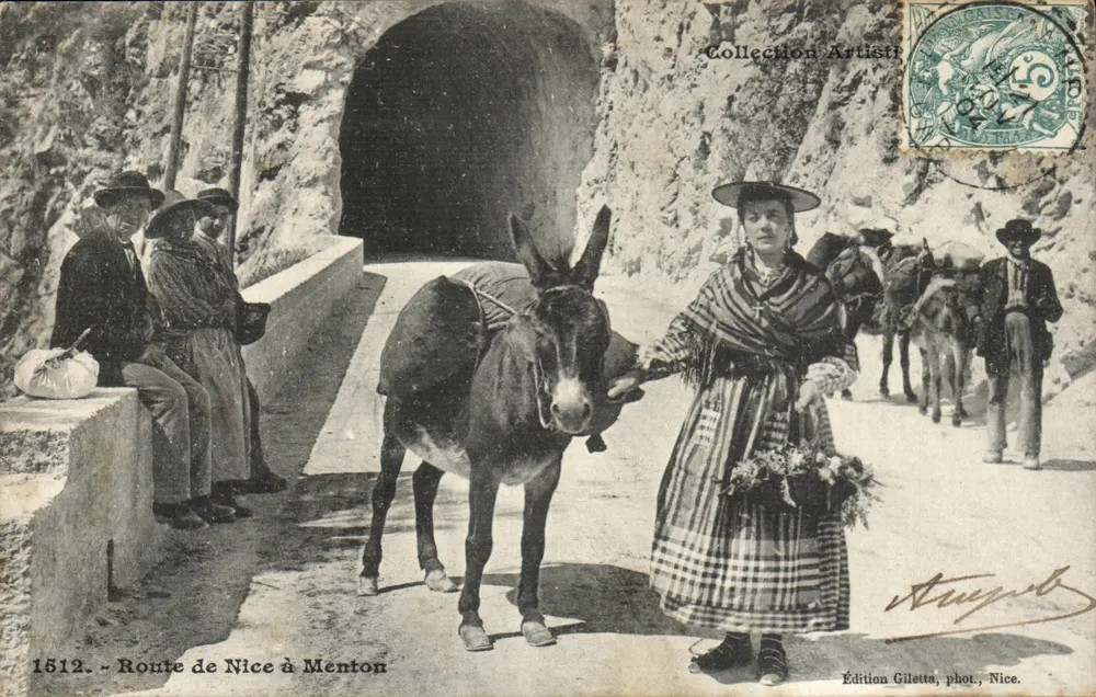 Trasa z Nice do Menton — Tunel — wydawnictwo Giletta, fot. Nice, nr 1512 - Awers