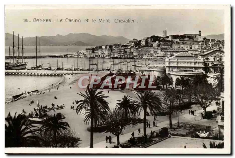 Gannes - Das Casino und der Mont Chevalier — Serie 16 — Verlag Bostax et Munier, Nice - Vorderseite