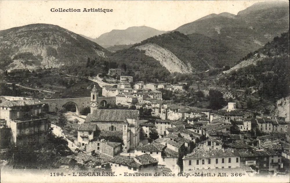L'Escarène — Arredores de Nice (Alpes-Maritimes) — Edição Gilletta, Nice, n°1196 - Frente
