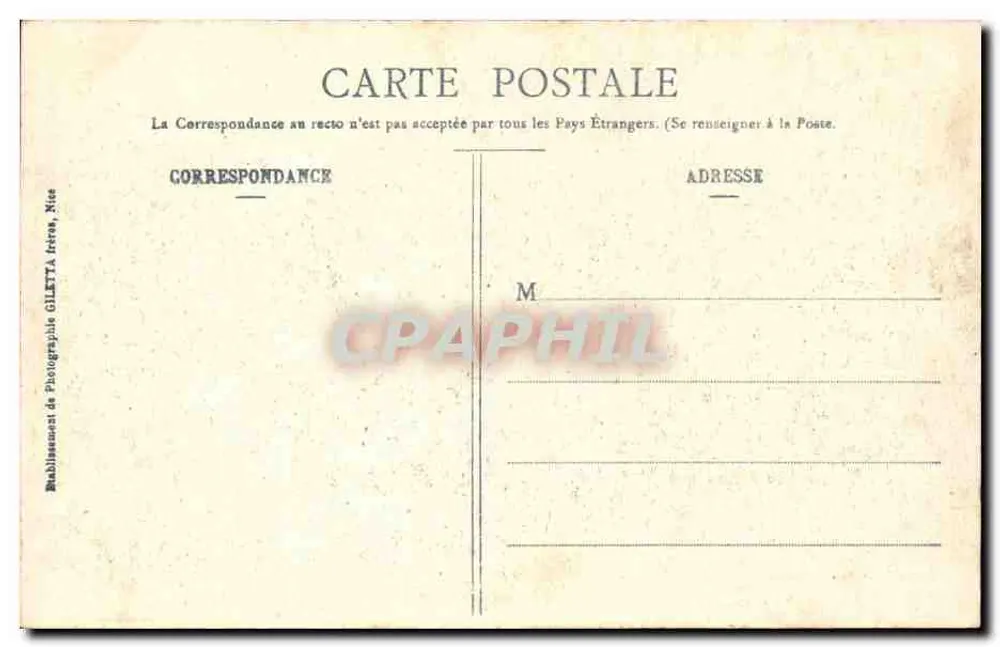 L'Escarène — Arredores de Nice (Alpes-Maritimes) — Edição Gilletta, Nice, n°1196 - Verso