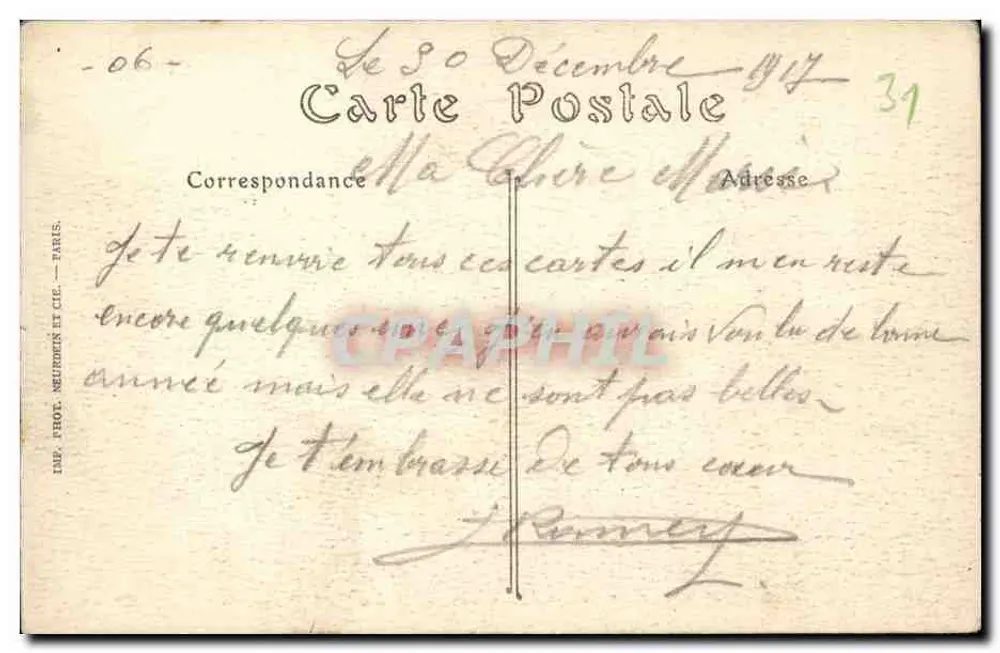 Aussicht auf GARAVAN (Alpes-Maritimes) — vom Quai Bonaparte aus — ND. Foto n°748 - Rückseite