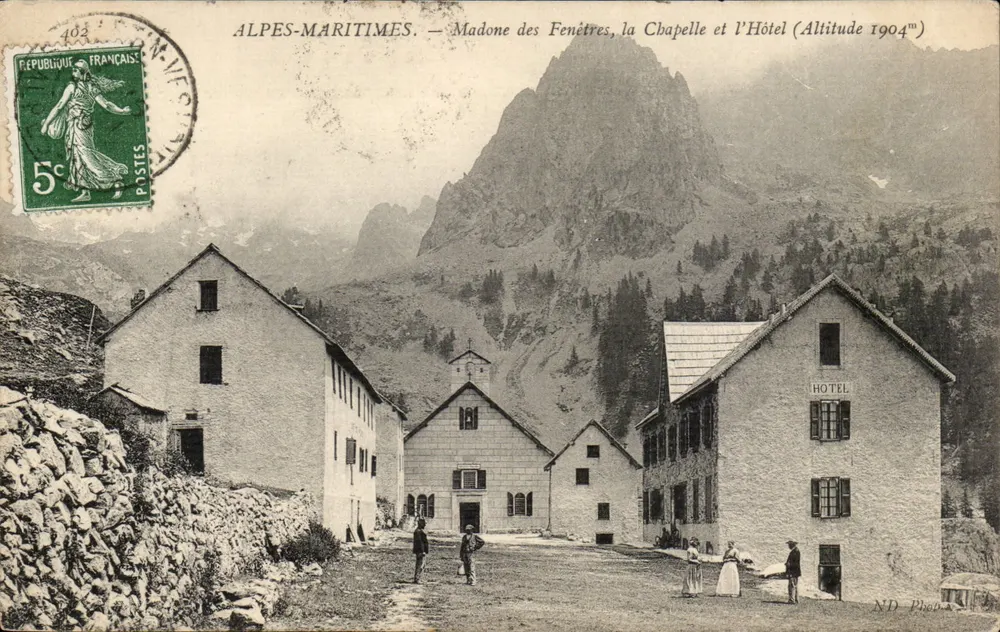 Madone des Fenêtres, die Kapelle und das Hotel — Alpes-Maritimes — ND Photo - Vorderseite