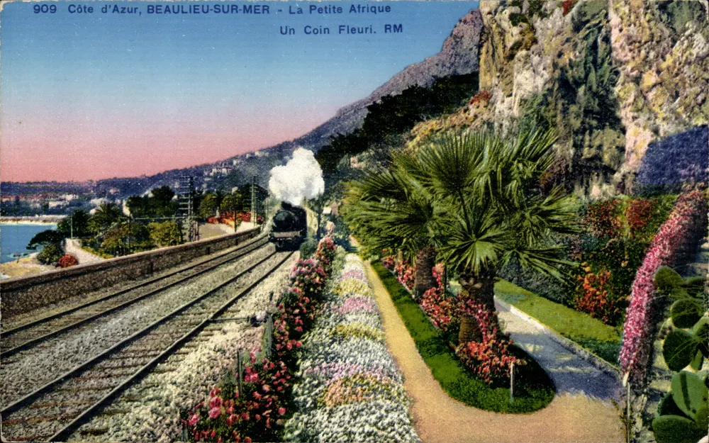 Côte d'Azur, BEAULIEU-SUR-MER — La Petite Afrique — Ein Blütenwinkel. RM - Vorderseite