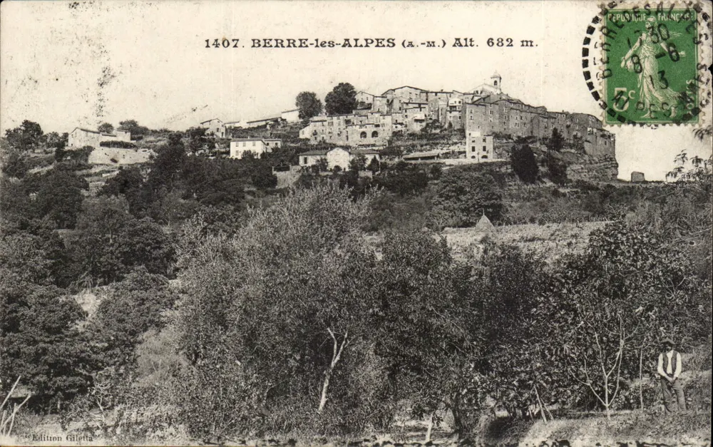 Berre-les-Alpes — vista do vilarejo em altitude — Edição Giletta n°1407 - Frente
