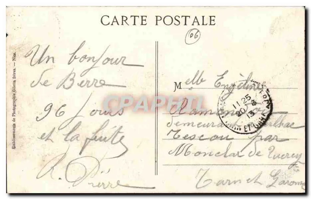 Berre-les-Alpes — vista do vilarejo em altitude — Edição Giletta n°1407 - Verso