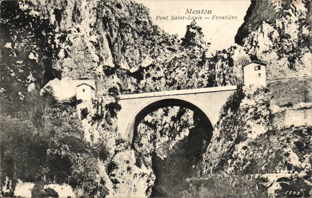 Ponte Saint-Louis — Menton — Fronteira — Editor: Paris 5549 - Frente
