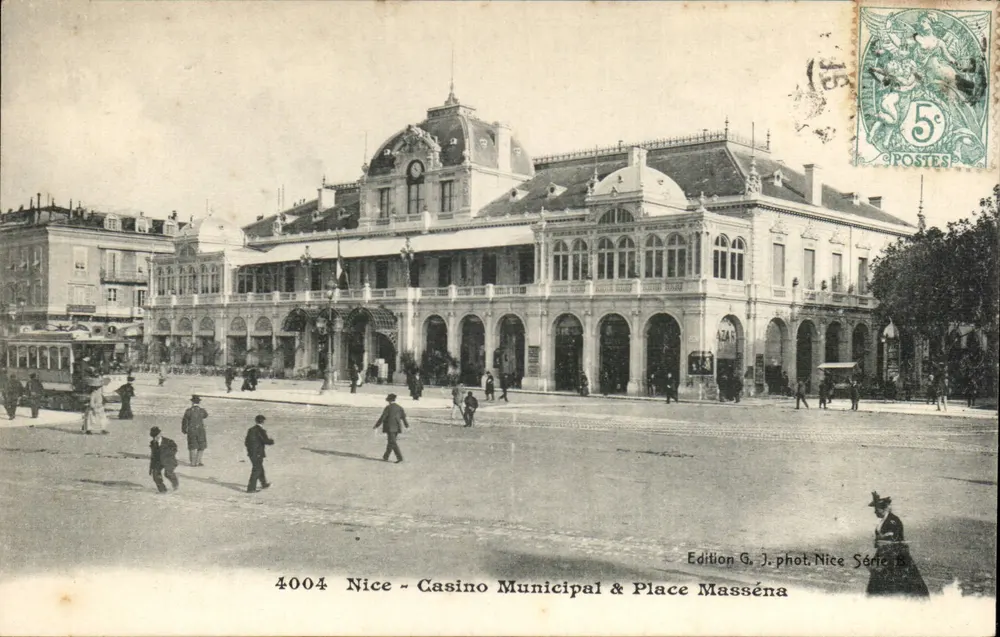 Nizza - Municipalkasino & Place Masséna — Edition G. J. phot. Nizza Serie 15 - Vorderseite