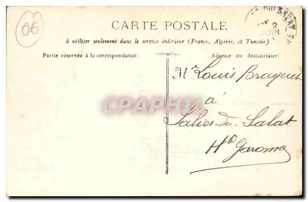 NICE - O Paillon — Edição G.J. Fot. Nice, Série B, n° 4028 - Verso