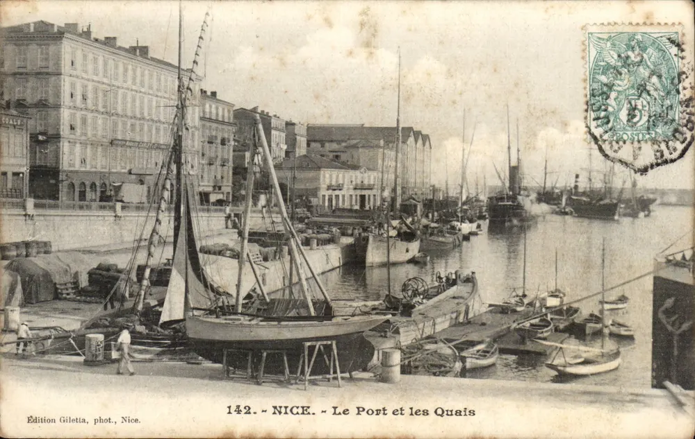 Nice - O Porto e os Muelles — Edição Giletta, fot., Nice, n°142 - Frente