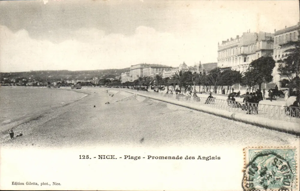 Nice - Praia - Promenade des Anglais — Edição Giletta, fot., Nice, n°125 - Frente