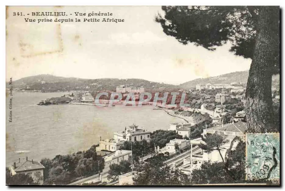 Beaulieu - Allgemeiner Blick - Aufnahme von der Petite Afrique - Édition Gihats, Nîmes - Vorderseite