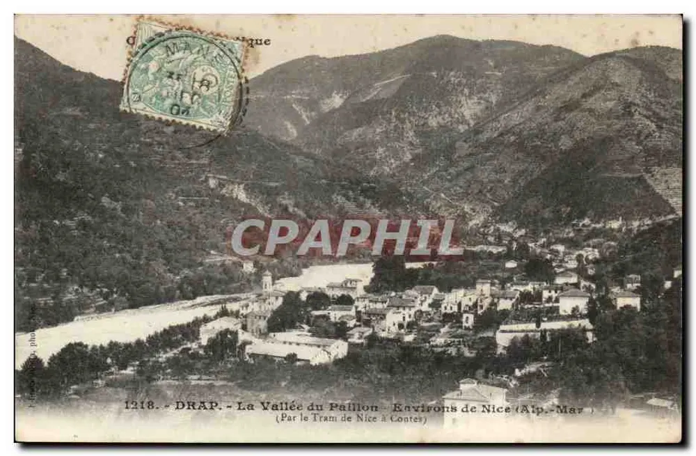 A Vale do Paillon — Arredores de Nice (Alp.-Mar.) — DRAP — n° 1218 — Pelo Trem de Nice a Contes - Frente