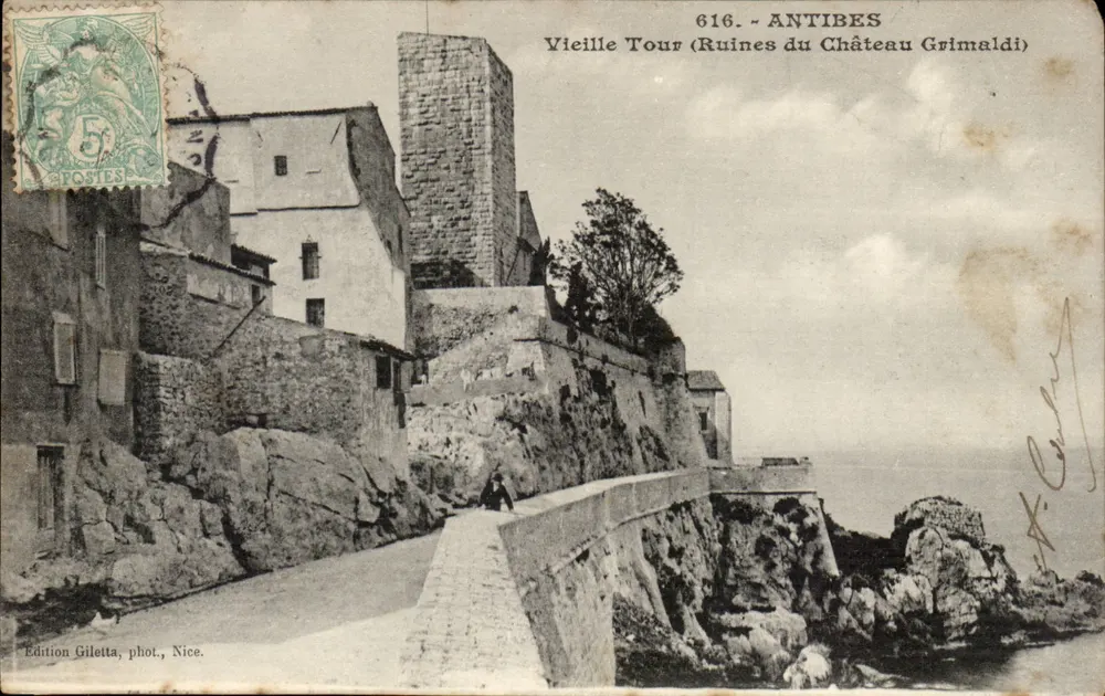 Antibes — Torre Velha (Ruínas do Castelo Grimaldi) — Edição Giletta, fot. Nice, n°616 - Frente