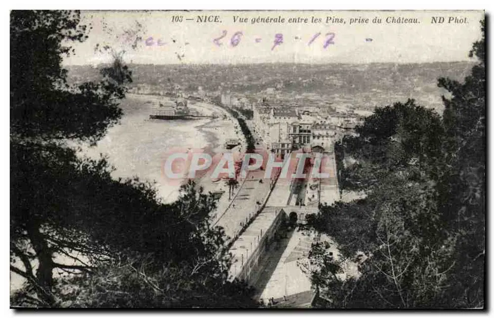NICE — Allgemeiner Blick zwischen den Pines, vom Schloss aus aufgenommen — ND Fotografie n°103 - Vorderseite