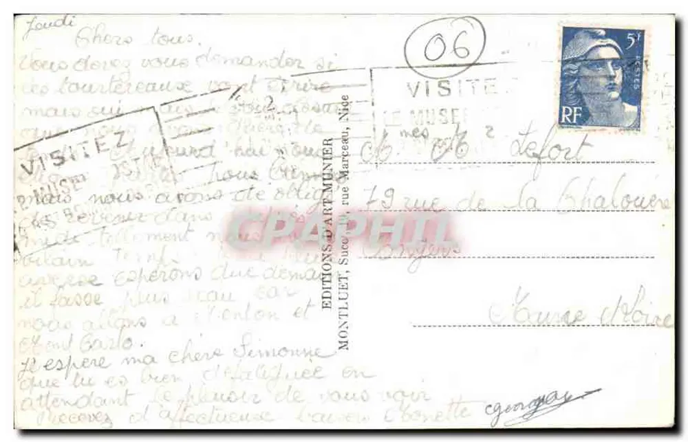 Nice - Spadzista zamku — Munier, n°20 - Rewers