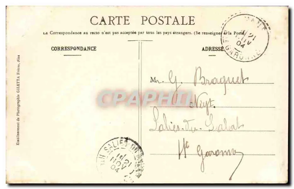NICE - Promenade des Anglais und Jetée-Promenade — Künstlerische Sammlung, Giletti-Ausgabe, Foto von Nice, Nr. 88 - Rückseite