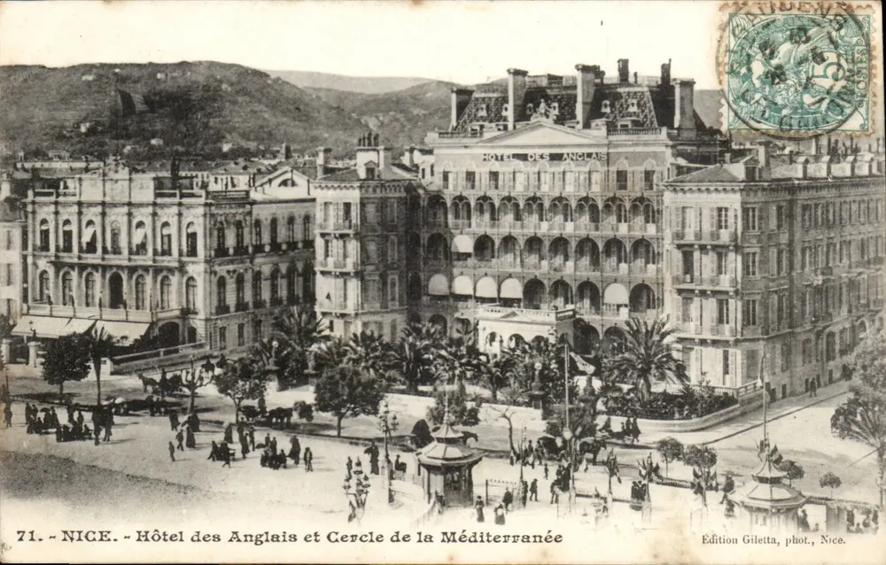 Nice - Hotel des Anglais und Cercle de la Méditerranée — Ausgabe Giletta, phot., Nice, Nr. 71 - Vorderseite