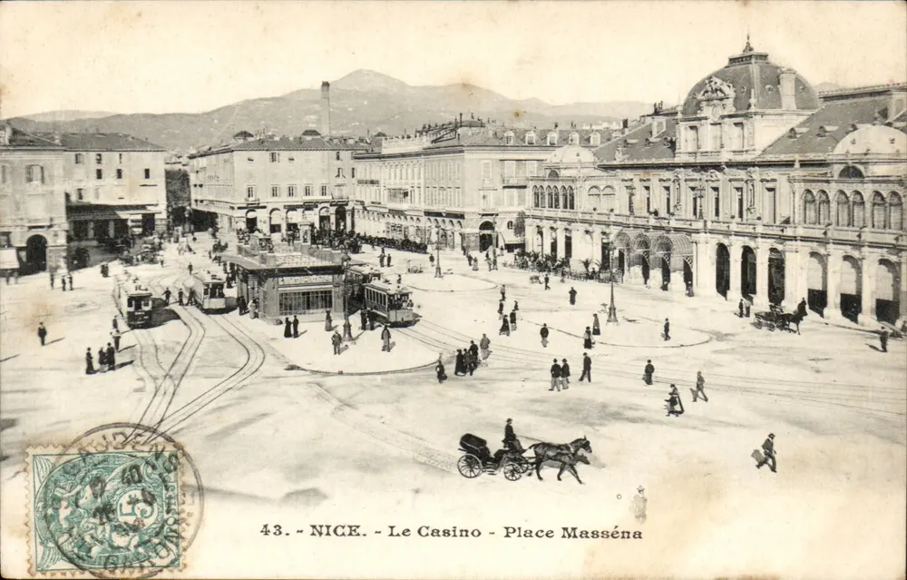 Nice - O Casino - Praça Masséna — editor desconhecido, n° de série 43 - Frente