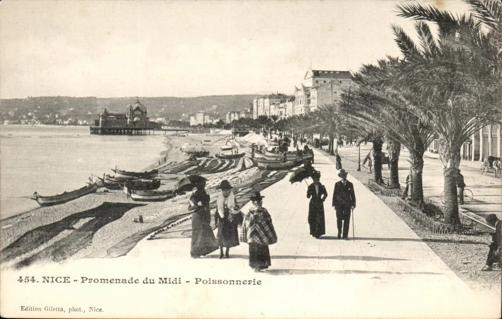 Nice - Promenade du Midi - Poissonnerie — Edição Giletta, fot. Nice, n° 454 - Frente