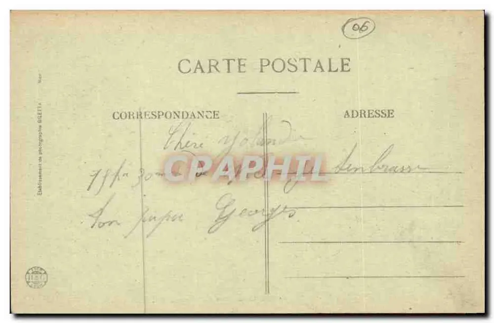 NICE - Promenade du Château - Allée des Palmiers — Verlag Giletta, Nr. 12 - Rückseite