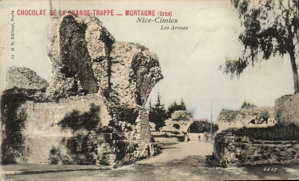 Schokolade von Grande-Trappe — Mortagne (Orne) — Nice-Cimiez Les Arènes — H. D. Verlag, Paris, n° 2675 - Vorderseite