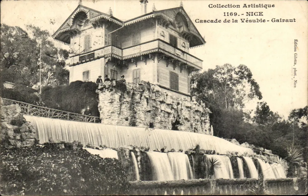 De Vésubie-waterfall - Gairaut — Artistieke collectie 1169 — Uitgave Gilletta, fot. Nice - Voorkant