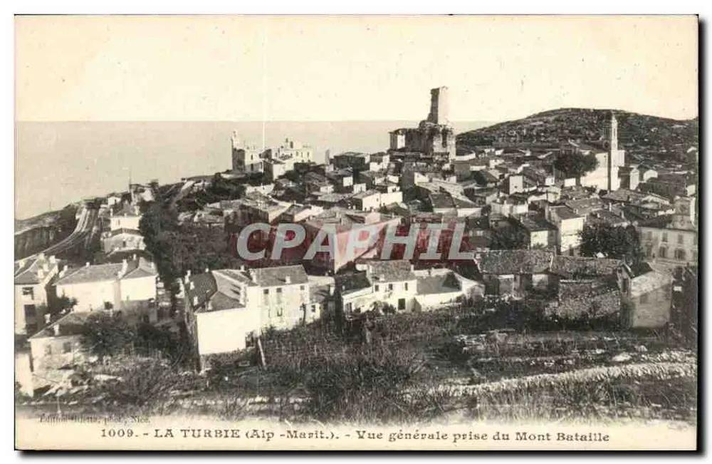 La Turbie (Alpes-Maritimes) — Allgemeiner Blick vom Mont Bataille — Edition Hotta, Nr. 1009 - Vorderseite