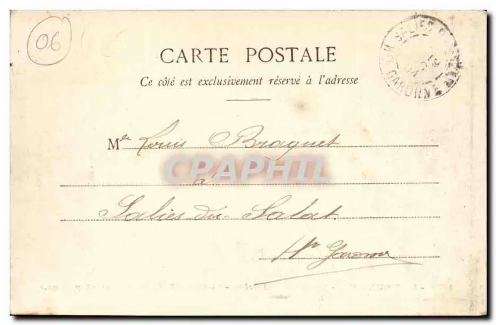 Le Moulinet — Vale da Bévéra — Estação de Verão, alt. 782 m. (Alp.-Mar.) — Edição Giletta, fot., Nice — n° 1178 - Verso