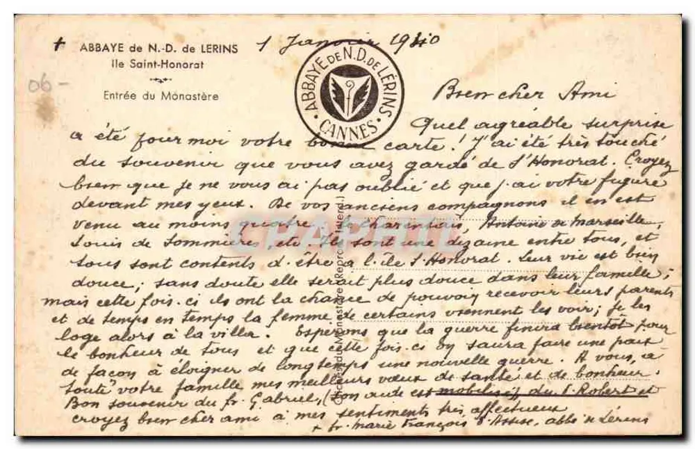Abtei Notre-Dame de Lerins — Eingang zum Kloster — Abtei N.D. de Lerins, Cannes - Rückseite